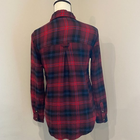 American Eagle Amazingly Soft Red Plaid Flannel Button Down Shirt Size XS #1621 - Picture 4 of 10